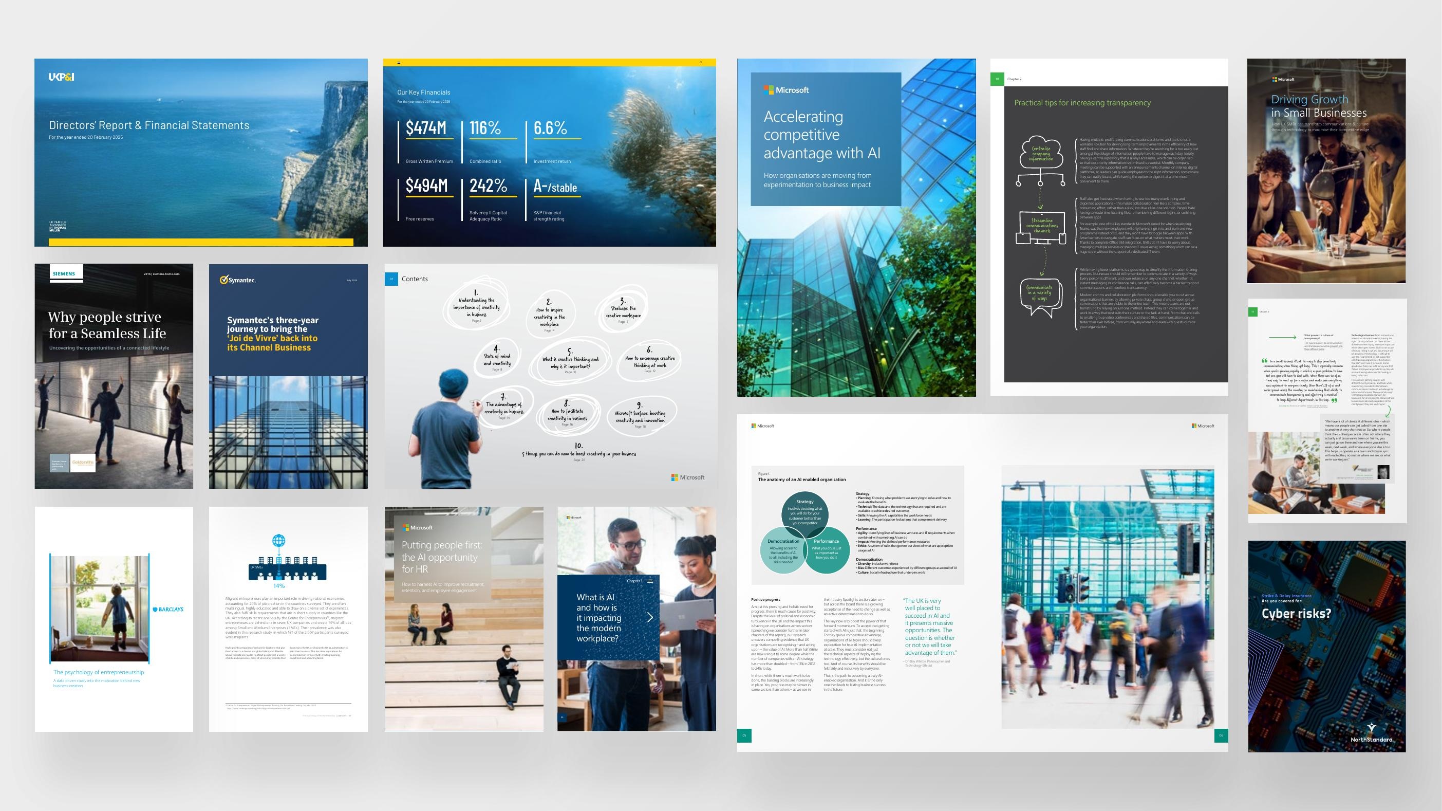 Brochure and report design work